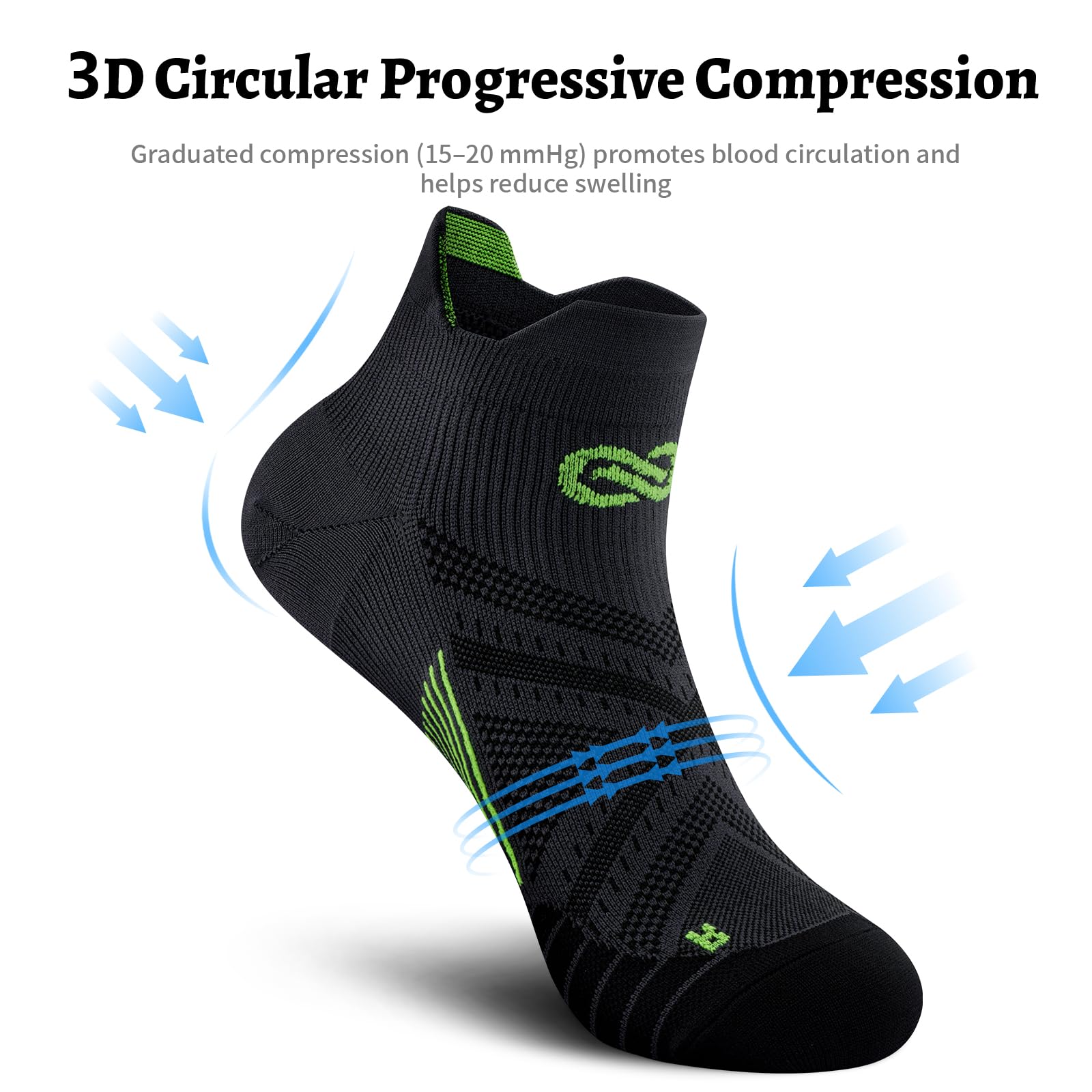 Compression Socks for Men Women Ankle Running Socks for Plantar Fasciitis