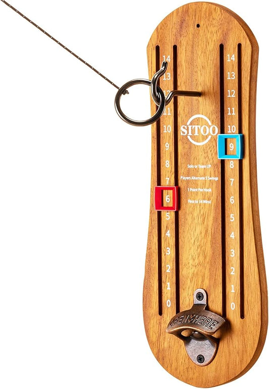 Ring Toss Game for Adults, Hook and Ring Game with String and Hooks for Indoor & Outdoor, Ring Hook