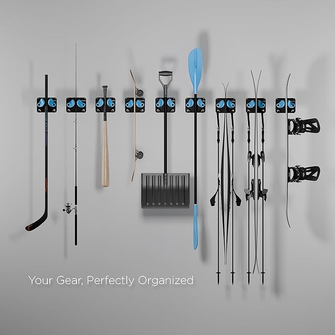 Ultimate Ski & Snowboard Wall Storage Rack - Fits any Ski or Snowboard - Save Your Rocker, Tips and Tails - Damage-free - 3x - Black