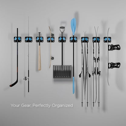 Ultimate Ski & Snowboard Wall Storage Rack - Fits any Ski or Snowboard - Save Your Rocker, Tips and Tails - Damage-free - 3x - Black