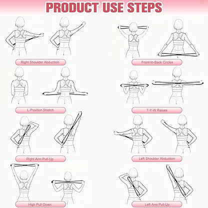 2PC Figure 8 Exercise Bands for Women Men, Victoriousact Resistance Bands, Fullbody Yoga Pulling Rope with Handles for Glutes, Back, Chest Expander Strap