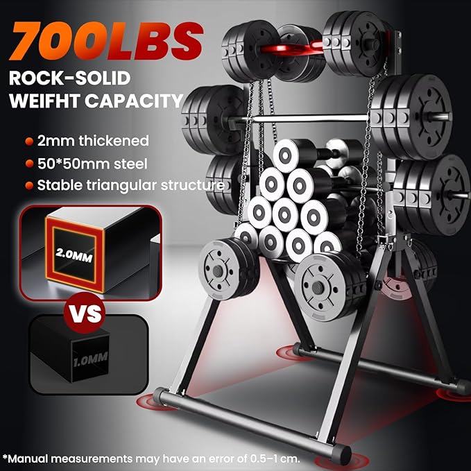 Power Tower Pull Up Dip Station Foldable, Pull Up Bar Station Adjustable, Multi-Function Home Gym, Strength Training Fitness Equipment, Triangular Design, for Home Outdoor