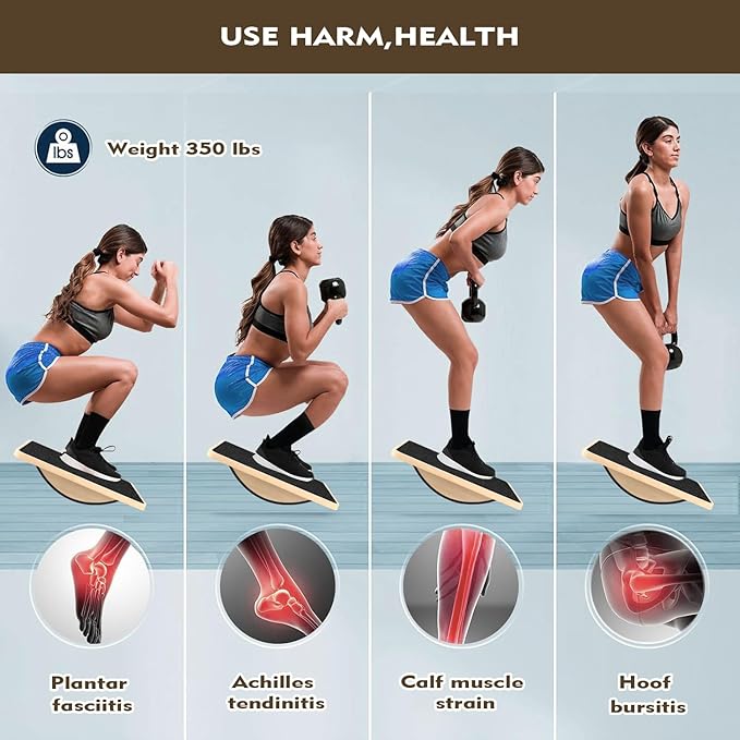 Balance Board for Adults-Anti-Slip Wobble Slant Board for Physical Therapy,Office Balance Beam,Core Strength Trainer-Wooden Rocker Board