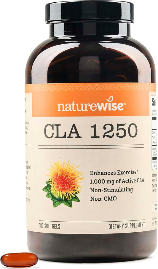 NatureWise CLA 1250 - Conjugated Linoleic Acid Supplement for Women and Men, Not Stimulating