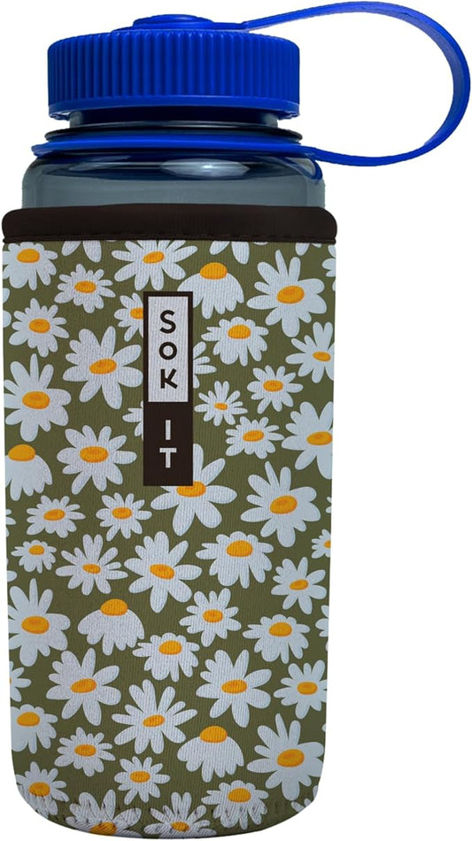 Sok It BotlSok Water Bottle Sleeve Insulated Neoprene Cover (Chamomile China, Fits 16oz CamelBak or Nalgene)
