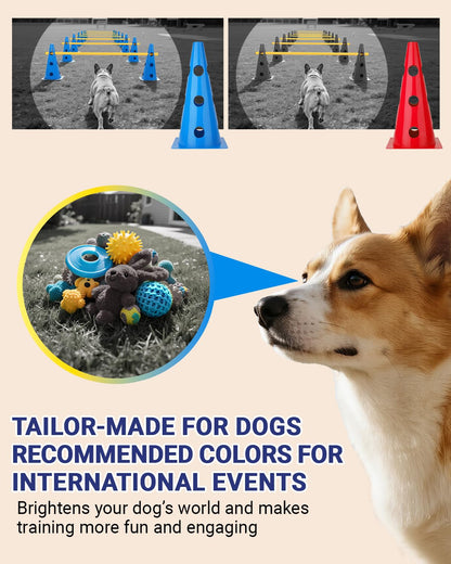 Lupar Dog Agility Course Backyard Set, Dog Agility Hurdle Cone Set with Height Adjustable Crossbar