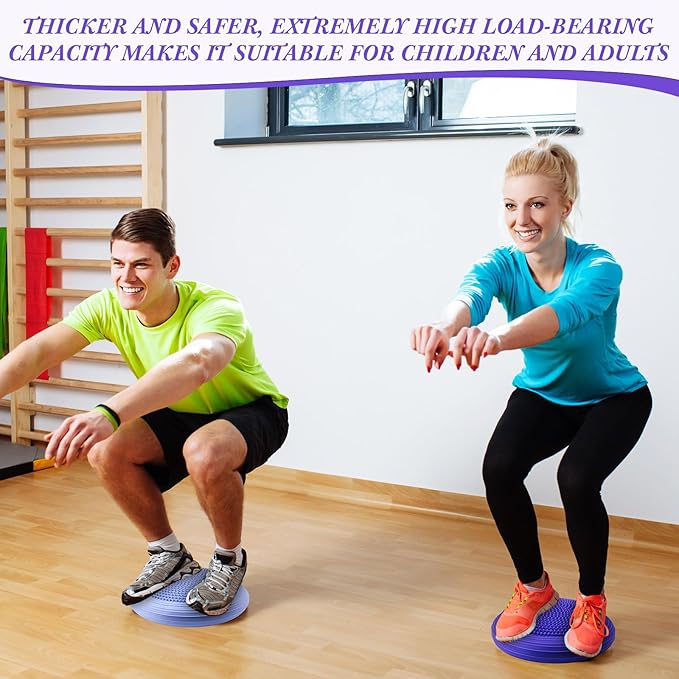 Libima 4 Pcs Wiggle Seat Inflated Wobble Cushion for Sensory Kid 13 Inches Balance Disc Flexible Seating for Classroom Sensory Pad for Chair Wiggle Cushion with Needle Pump