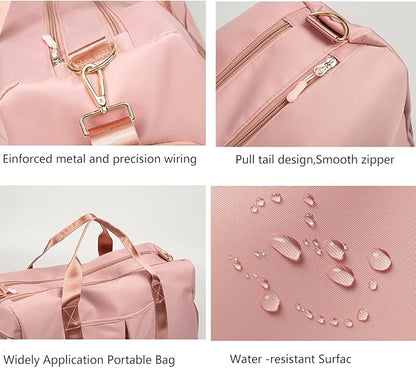 ZUEVI Sports Gym Duffel Bag for Men or Women Waterproof Weekender Travel Bag with Shoes Compartment Dry and Wet Separation for Training Swim Yoga(Black)