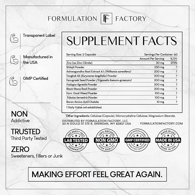 Self Obsessed 10 in 1 Masculinity Maximizer Supplement, Shilajit for Men, Tongkat Ali, Ashwaganda, Fenugreek & More, Muscle Growth, Energy Management, Strength, 360 Count (Pack of 3)