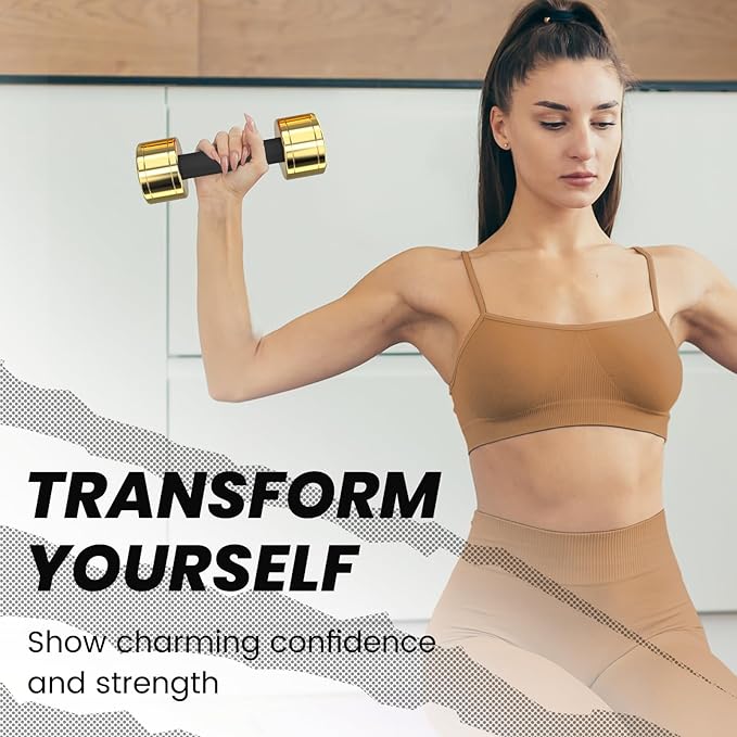 TECHNOAGE Round Dumbbell Sets with Steel Handle, Odorless Neoprene rubber Handle Cover