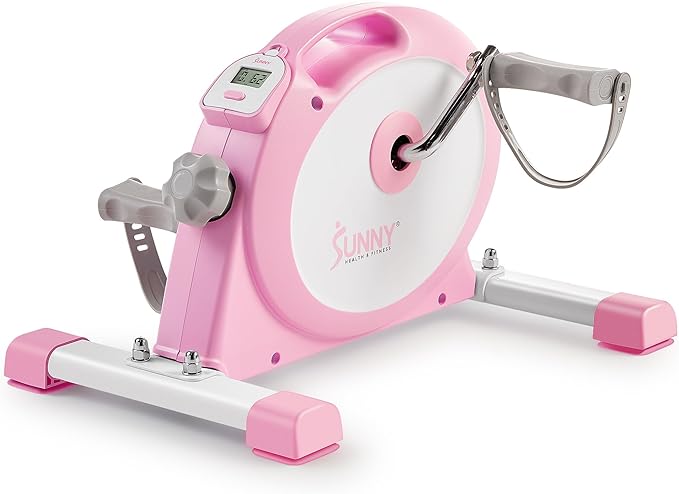 Sunny Health & Fitness Smart Under-Desk Bike Exerciser, Low-Impact Cardio Cycling Equipment for Home/Office, Mini Paddler for Arm/Leg Mobility Training, Free SunnyFit App Connect, Optional Motorized