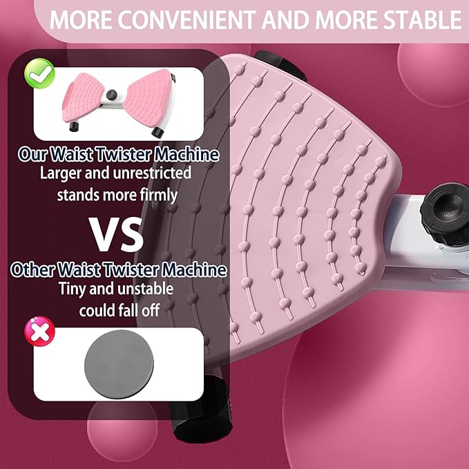 Waist Twisting Machine Board With Resistance Band - 350 Lbs Weight Capacity, 360° Rotating Waist Twister Noiseless Ab Twister Machine For Core Workout Abdominal Fat Loss