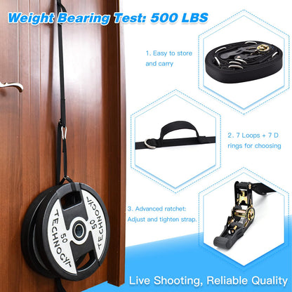 Brebebe Upgrade Door Anchor Strap for Resistance Bands Exercise, Multi Points Anchor Straps with 7