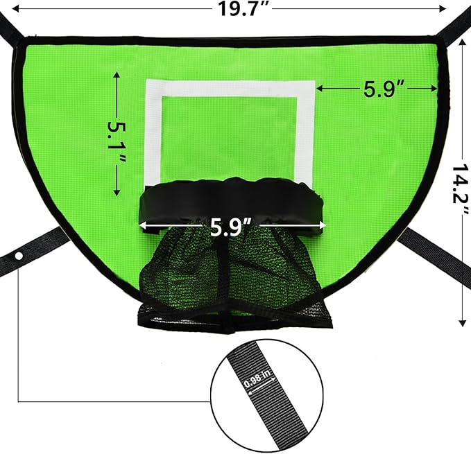 Trampoline Basketball Hoop with Pump and Mini Ball, Waterproof, Sunscreen Soft Materials, Easy to Assemble Sturdy for Dunk Fit, Trampoline Accessory