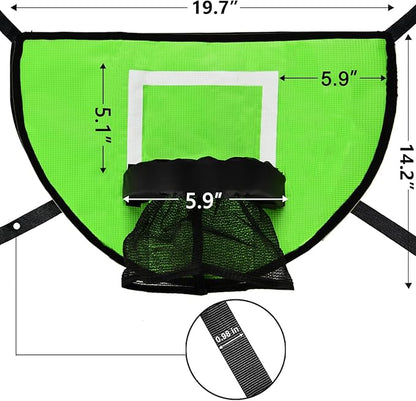 Trampoline Basketball Hoop with Pump and Mini Ball, Waterproof, Sunscreen Soft Materials, Easy to Assemble Sturdy for Dunk Fit, Trampoline Accessory