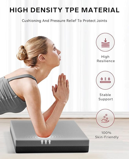 HAPBEAR Exercise Balance Pad - 15"x12" Non-Slip Textured Bottom Stability Training Mat - 2.25" Thick Soft Cushioned Foam for Physical Therapy, Core Training & Home Workouts