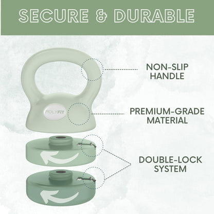 Polyfit Adjustable Kettlebell Set - 5-in-1 Weights for Home Gym