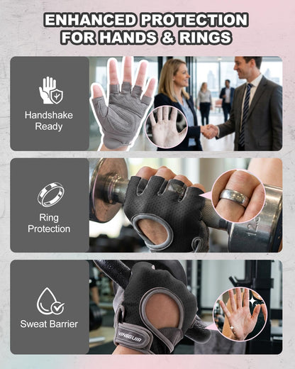 VINSGUIR Workout Gloves for Women and Men, Breathable Weight Lifting Gloves for Gym Exercise