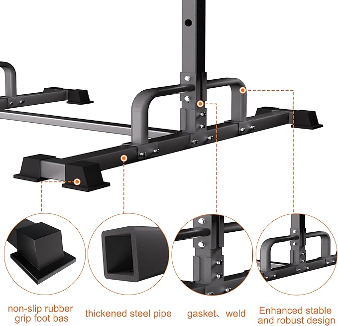 Pull Up Station, Adjustable Pull Up Bar Free Standing Power Racks, Multifunctional Heavy Duty Steel Pull Up Tower, For 2×2" with 1??Hole Size Squat Rack Accessories, Support 600 LBS Capacity