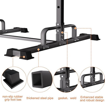 Pull Up Station, Adjustable Pull Up Bar Free Standing Power Racks, Multifunctional Heavy Duty Steel Pull Up Tower, For 2×2" with 1??Hole Size Squat Rack Accessories, Support 600 LBS Capacity