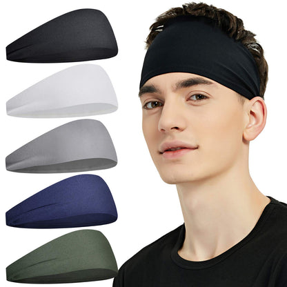 Pilamor Sports Headbands for Men 5 Pack,Sweatbands for Men Workout,Running