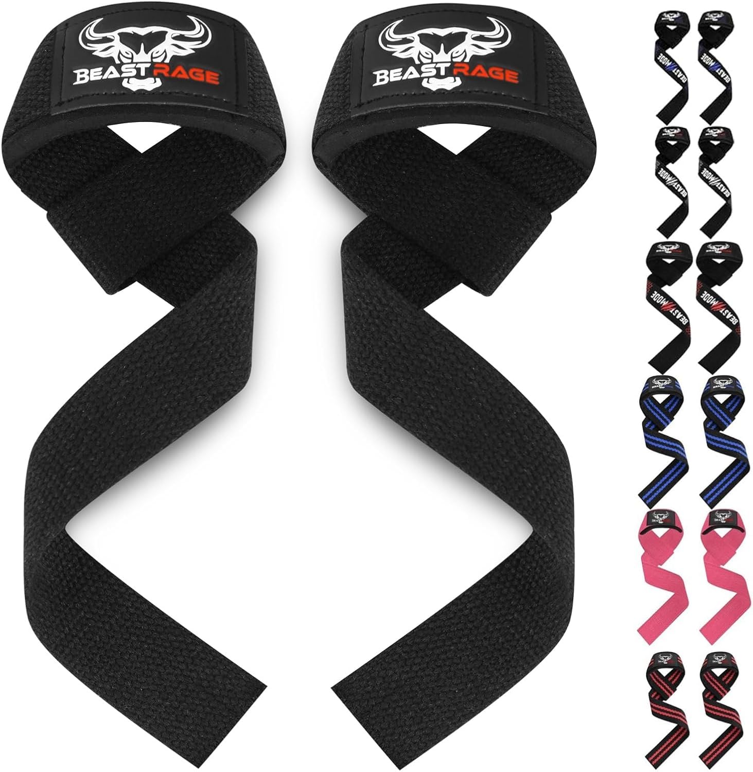 BEAST RAGE Lifting Wrist Straps for Weightlifting, Straps Gym Grip Power Workouts Lifting Straps