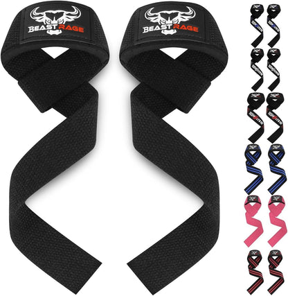 BEAST RAGE Lifting Wrist Straps for Weightlifting, Straps Gym Grip Power Workouts Lifting Straps