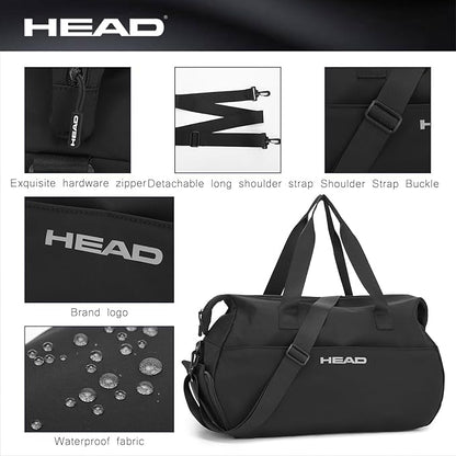 HEAD 32L Carry On Women Gym Duffel Bag with Shoes Compartment, Lightweight Crossbody Women Sport Bag for Men & Women, Workout Tote Bag Handbag for Business/Fitness/Yoga/Weekender Overnight