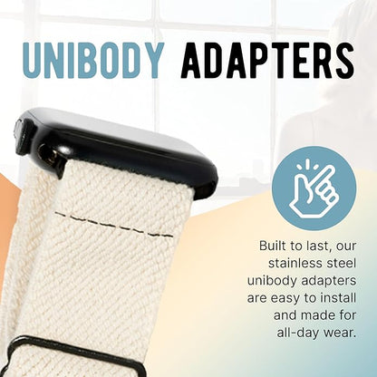 Braxley Bands - Organic Cotton Watch Bands For Women and Men, Compatible With All Apple Watch Sizes and Series - Washable, Sweat-Absorbent, Breathable Fit, Elastic Smart Watch Bands