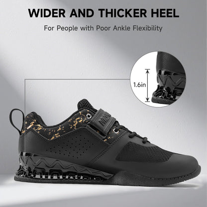MANUEKLEAR Strong Anti-Slip Deadlift Lifting Squat Shoes for Men, Professional Training