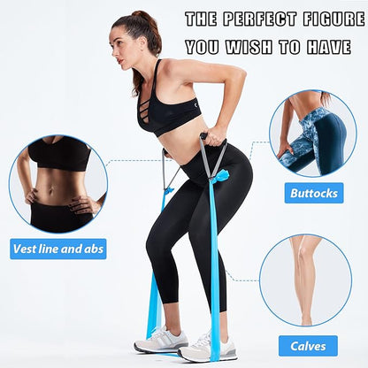 Resistance Bands for Working Out, Physical Therapy Bands, Latex Free Elastic and Exercise Bands Set for Stretching, Suitable for Rehab, Yoga, Pilates, Gym, Home Exercise