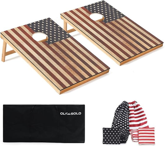 Cornhole Set, Corn Holes Outdoor Game, Regulation Cornhole Boards, Portable Cornhole Set, Classic