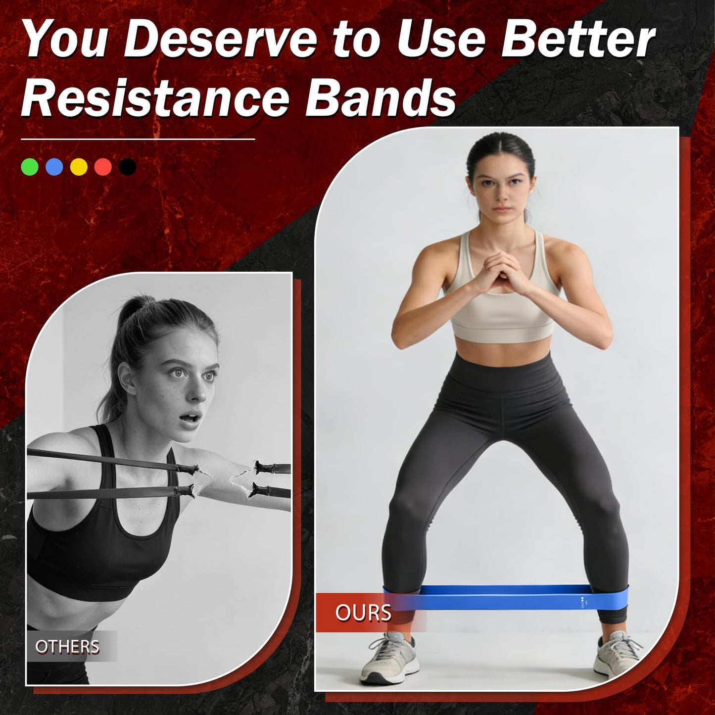 VanStretch Resistance Bands for Working Out, 5 Levels Exercise Bands Set