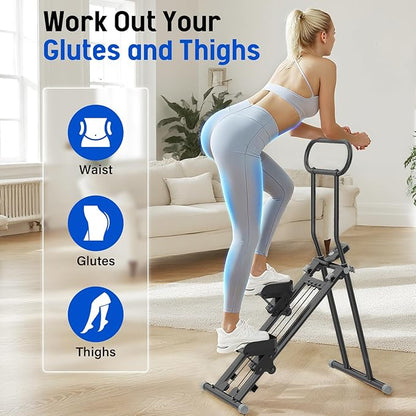 Stair Stepper for Exercise at Home, Folding Stairmaster Machine for Cardio Fitness, Vertical Stair Climber with Adjustable Handlebar, Portable Steppers with 310lbs Loading Capacity