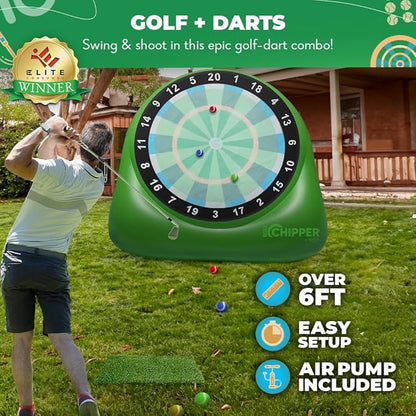 SWOOC Games® – Bull Chipper™ | Giant Golf Darts (Over 6ft Tall) w/ 10+ Golf Games | Backyard Game with Air Pump | Yard Game for Adults | Giant Outdoor Fun for Adults and Family | Outside Activity