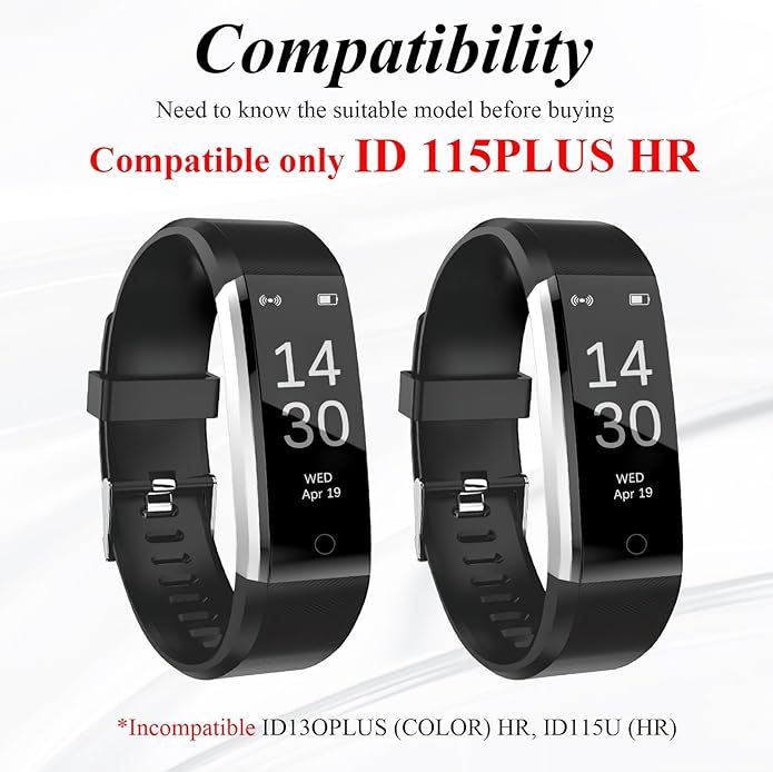 Watch Bands Replacement for ID115plus HR, Very Fit Pro Activity Fitness Tracker Wrist Bands Set, Multicolor Veryfitpro Smart Watch Strap Replacements
