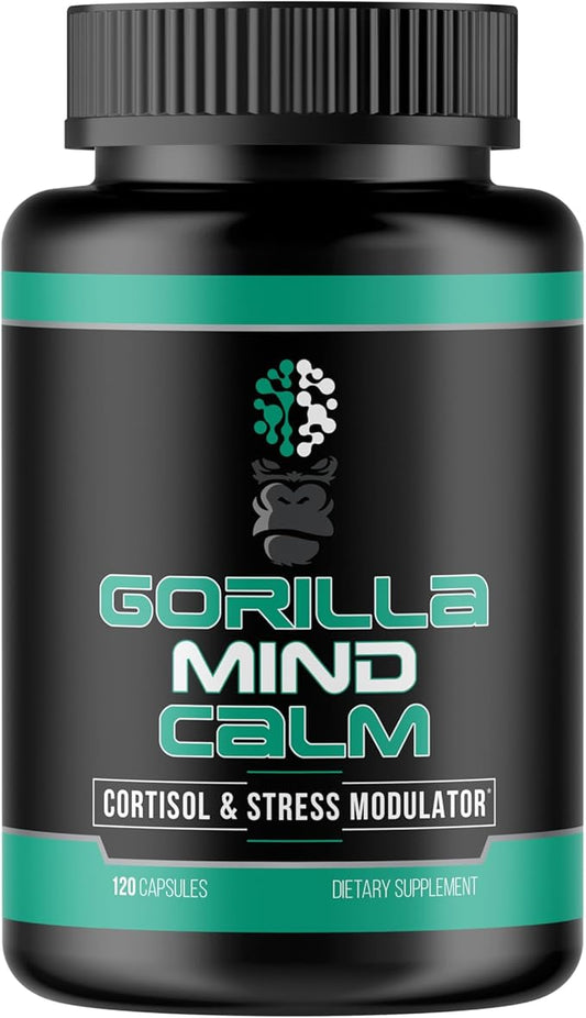 Gorilla Mind Calm (120 Capsules) - Potent Relaxation & Stress Reduction | Cortisol & Stress
