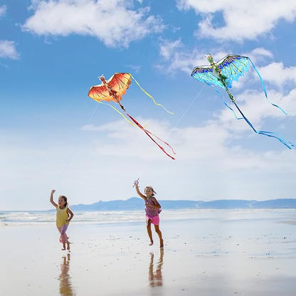 Mint's Colorful Life Dragon Kite for Kids & Adults, Easy to Fly Best Beach Kites for Beginners, 300ft Kite String Included
