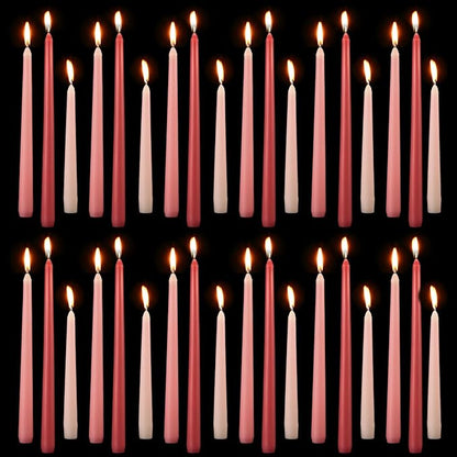 MTLEE Taper Candles 8/10/12 Multi Height Unscented Taper Candles 8 Burn Hours for Dinner Decorative Home Decoration Wedding Party Candlesticks(Gradient Pink,36)