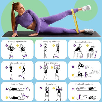 Resistance Band Pull Up Assistance Bands,Set of 5 Resistance Heavy Duty Exercise Stretch Fitness Bands for Stretching Power Lifting Workout Training with Instruction Guide