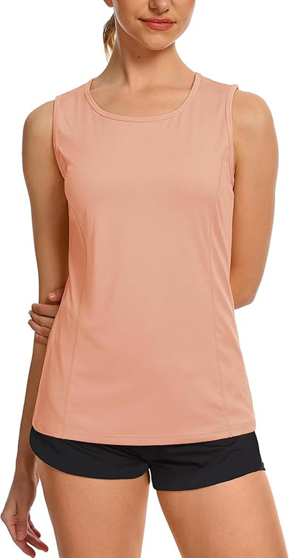 TACVASEN Women's UPF 80+ Workout Tank Top Sleeveless Quick Dry Sun Protection Hiking Athletic Gym Yoga Running Shirts