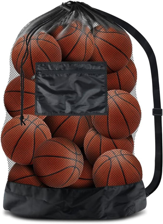 Ball Storage Net Bags, Sports Equipment Organizer for Garage/Outdoor/Pool/Gym/Beach, Drawstring