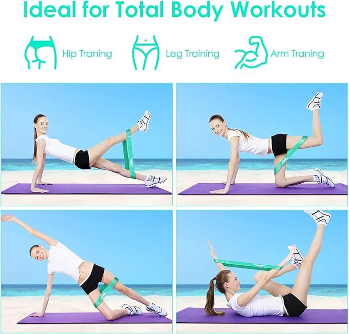 Resistance Bands Set, Workout Bands with Handles, Door Anchor, Ankle Straps and Carry Bag, Exercise Bands for Shape Body and Home Workouts