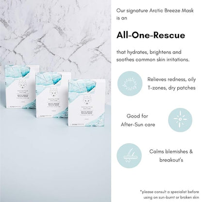 Snow Fox Skincare Arctic Breeze Rescue Mask with Peppermint & Aloe Vera Juice, 1 Pack