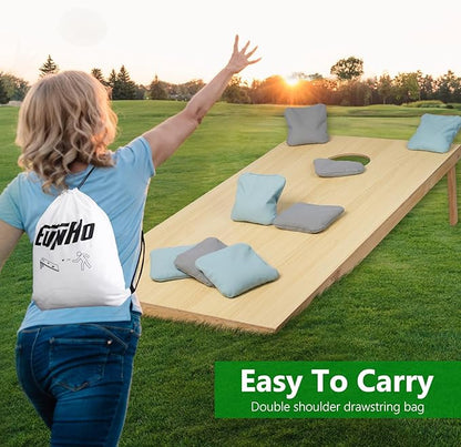 EunHo Cornhole Bags Set of 8 Regulation Size & Weight Corn Hole Bean Bags Official Professional All Weather for Tossing Game with Carry Case