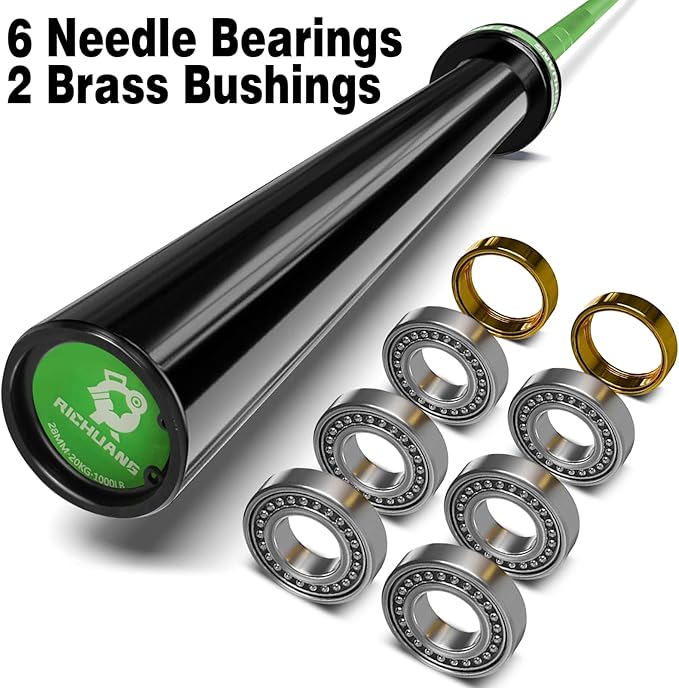 7ft Olympic Barbell, Weightlifting Barbell 28mm 45lb - 500/700/1000lbs Capacity with Smooth Spinning Sleeves, Olympic Bar Fits 2" Olympic Plates, for Snatch Clean Jerk - Home Gym Training