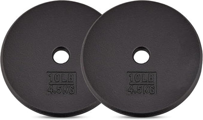 Yes4All Standard 1" Cast Iron Weight Plate - Ideal for Strength Training - Multiple Weight: 5LB to 25LB (Single & Set of 4)