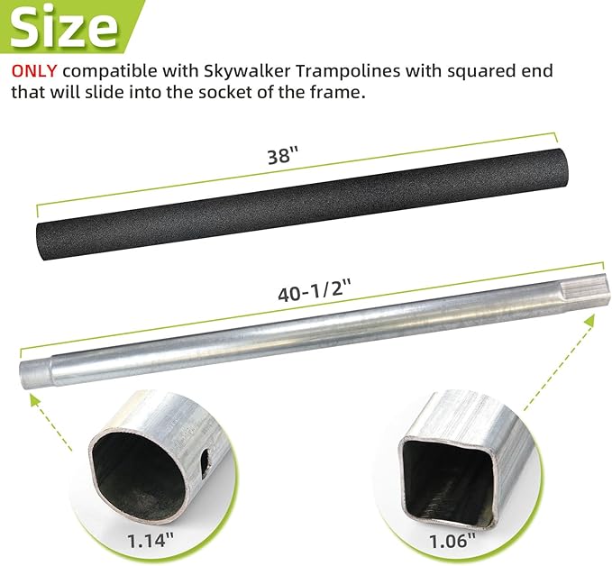 Trampoline Poles Replacement for Skywalker Or Jumpzylla,Galvanized Trampoline Enclosure Pole for Skywalker or Jumpzylla,Replace Parts#4201 4202 4135 OR for Jumpzylla 8ft 10ft&12ft 14ft