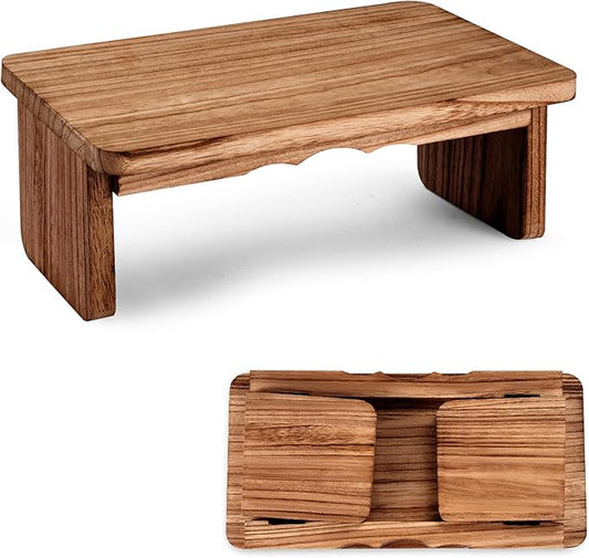 Yoga Meditation Benches - Yoga Bench,Wooden Zen Meditation Stool Kneeling Bench for Yoga Practice (Dark Brown)