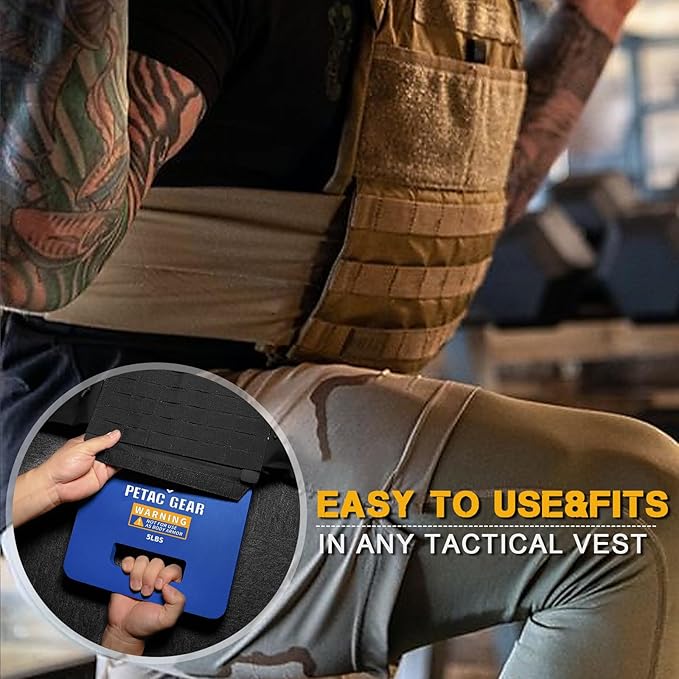 PETAC GEAR Tactical Weights Plates For Weighted Vest For Men Workout,5/10/15/20 LBS Weight Strength Training Vests Equipment Workout Gear